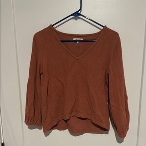 Madewell Orange Relaxed Knitted Blouse Crop Top